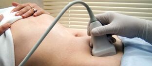Ultrasound of the genital area using a sensor